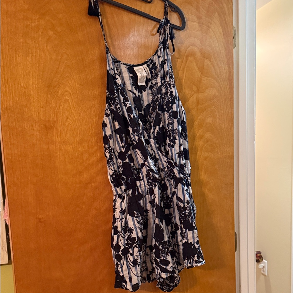 Lucky Brand Black and White Floral Romper